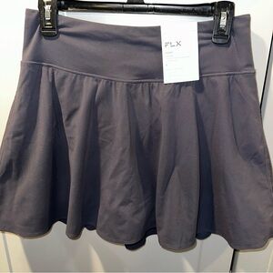 High rise skort gray flowy sporty skirt with shorts size large
